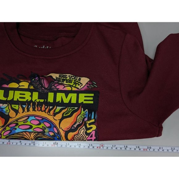 Red Crew Neck Sweater with Vibrant Graphic Design - Picture 5 of 6